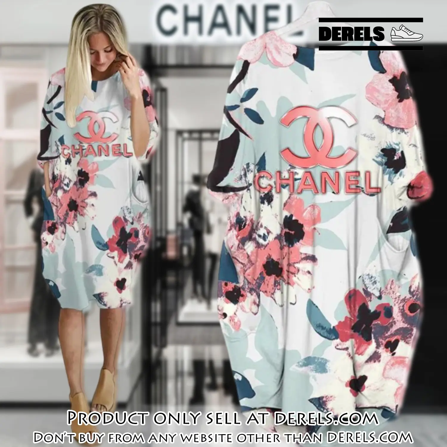 Chanel flower batwing pocket dress luxury brand for women pd078 dr2423874